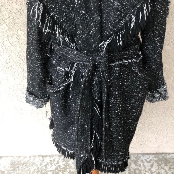 Free People Black/Gray/White Jacket/Sweater - Picture 2 of 9